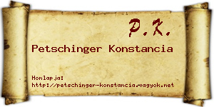 Petschinger Konstancia névjegykártya